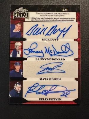2025 Leaf Metal - Arctic 8 - Leafs Legends 1/1 - #TA-10 - Sundin Potvin back